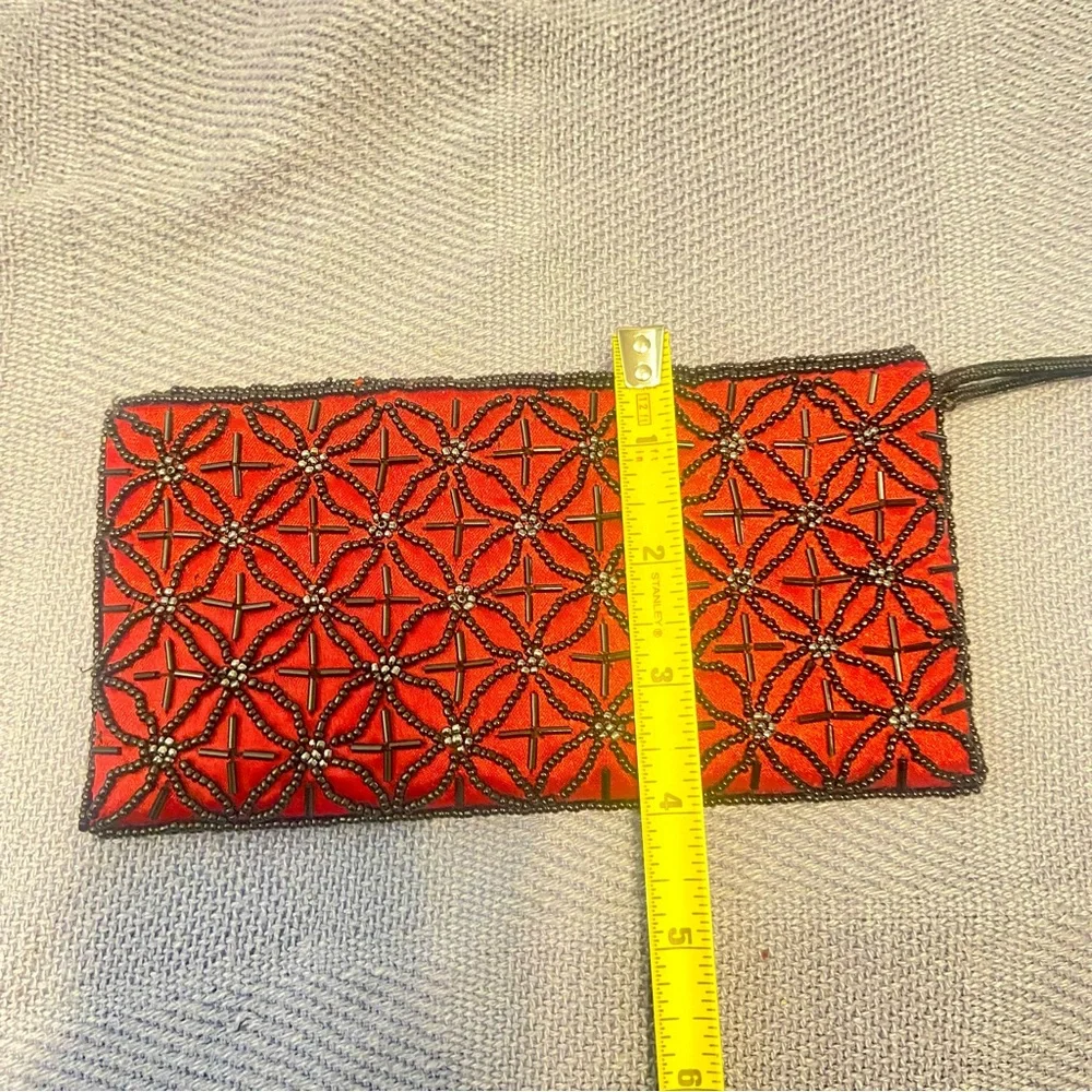 Hand Made Thailand Red Beaded Clutch